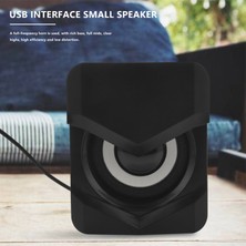 Enachanrited Mini Hoparlör 360 Derece Hi-Fi Ses Efekti, Ev Ses ve Video Için 3,5 mm Fişli USB ile Güçlendirilmiş Hoparlör, Siyah (Yurt Dışından)