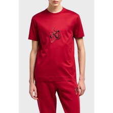 Emporio Armani Pamuklu Karışımlı Regular Fit Bisiklet Yaka T Shirt Erkek T Shirt EM001702 AF10017 U5078