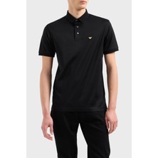 Emporio Armani Pamuk Karışımlı Logolu Düğmeli Polo Yaka T Shirt Erkek Polo Yaka T Shirt EM001704 AF10017 MC184