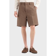 Emporio Armani Jakarlı Pamuklu Regular Fit Yüksek Bel Geniş Paça Short Erkek Short EM001200 AF13688 U6195