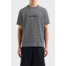 Emporio Armani Çizgili  Pamuk Regular Fit Sıfır Yaka T Shirt Erkek T Shirt EM000824 AF12927 F0088