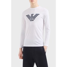 Emporio Armani Logolu Slim Fit Bisiklet Yaka Uzun Kollu Pamuklu T Shirt Erkek T Shirt 8N1TN8 1jpzz 0147