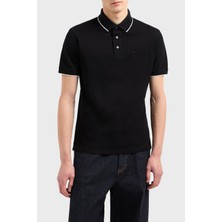 Emporio Armani Şeritli  Pamuk Düğmeli Polo Yaka T Shirt Erkek Polo Yaka T Shirt EM000858 AF12955 UC001