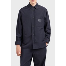 Emporio Armani Relaxed Fit Yama Cepli ve Logo Yamalı Gömlek Ceket Erkek Gömlek Ceket EM001629 AF13770 UB118