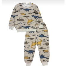 Arya Nisa Kids Erkek Çocuk Pamuklu Dinazor Baskılı Şardonlu Pijama Takımı