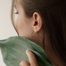 Altıntaş Mini Kare Altın Halka Küpe