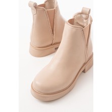 Ceylin Moda 02-02 Nut Taş Aksesuarlı Lastikli Günlük Kadın Bot