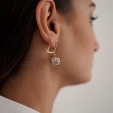 Altıntaş Mavi Çiçek Bahçesi Altın Küpe