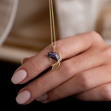 Altıntaş Laci Mineli Balık Altın Kolye