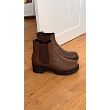 JUSTİN MODEL 3 TABANLI LASTİK DETAYLI KISA BOT KAHVE