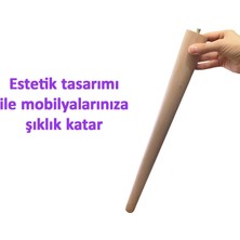 Glaswen 4 Adet Ahşap Ayak 35 cm Masa Zigon Sehpa Tv Ünitesi Puf Tabure Ayağı Ayakları Konik M8 Civatalı
