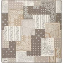 Bursa İpek Taş Patchwork Desen Twill Ipek Eşarp