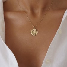 Altıntaş Retro Ay ile Güneş Altın Kolye