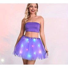 LED Işıklı Prenses Bale Sahne Dans Kısa Elbise Etek Çocuklar Peri Miniskirt Doğum Günü Hediyeleri Parti