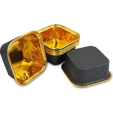 Kafem Muffin Kek Kapsülü Kare Siyah-Altın 25LI x 5 Paket - K37