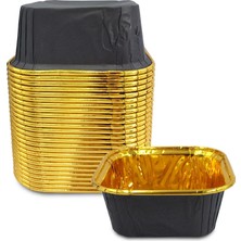 Kafem Muffin Kek Kapsülü Kare Siyah-Altın 25LI x 5 Paket - K37