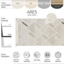 Cool Halı Ares 8805 Bohem Halı Salon Halısı Krem Halı Koridor Halısı Kesme Halı Yolluk Oturma Odası Halısı