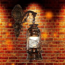 Unfathomable Vintage LED Duvar Lambası Ahır Feneri Retro Kömür Yağı Duvar Lambası Avrupa Antik Stili (Yurt Dışından)