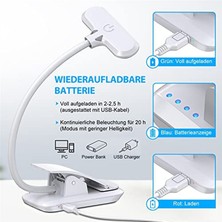 Unfathomable Okuma Lambası Kitap Kelepçesi, 3 Renk Sıcaklığı ve Kısılabilir Dokunmatik Anahtarlı 9 LED Kelepçe Lambası, USB Şarj Edilebilir (Yurt Dışından)