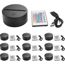 Unfathomable 10 Paket 3D Gece LED Işık Lamba Tabanı + Uzaktan Kumanda + USB Kablosu, Akrilik Siyah Için 16 Renk Işık Gösterisi Ekran Standı (Yurt Dışından)