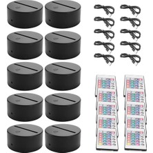 Unfathomable 10 Paket 3D Gece LED Işık Lamba Tabanı + Uzaktan Kumanda + USB Kablosu, Akrilik Siyah Için 16 Renk Işık Gösterisi Ekran Standı (Yurt Dışından)