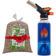 Çakmaklı Turbo Torch Kartuş Pürmüz + 1 Adet Golf Kartuş 395 ml / (5 kg Fame Çam Peleti  6 mm - Dumansız Hediye)