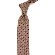 Kravatkolik Altın Renk Kare Desen Slim Kravat SK7983