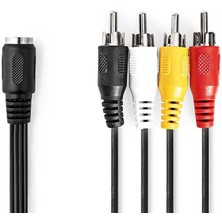 5 Pin Dın Dişi - 4x Rca Erkek 0.20 M Çevirici Kablo