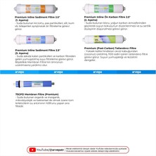 Linio Su Arıtma Cihazı Membranlı İnline 5'li Filtre Set ve Yenileme Kiti