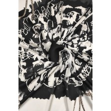 Sardo Kumaş Soyut Desenli Dijital Baskılı Şifon Saten Kumaş / En 1,50  cm  - Elbise , Perdeler ve Kırlent