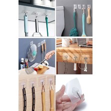 Omilife 5 Adet Kancalar Şeffaf Güçlü Kendinden Yapışkanlı Kapı Duvar Askıları Kancalar Askılık Seti Şeffaf