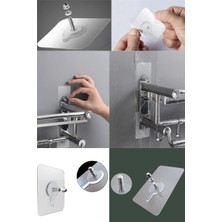 Omilife Pratik Askı Kancalı Duvar Askısı Kendinden Yapışkanlı Vidalı Askı 8 Adet