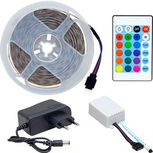 5 Metre Rgb Şerit LED Kumandalı Animasyonlu Adaptörlü