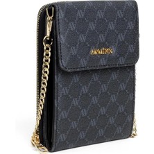 Armine Kadın Çanta, Zincir Askılı Abiye Omuz Çantası 266 Siyah Noktalı