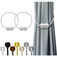 Güçlü Mıknatıslı Dekoratif Perde Toplayıcı Perde Tokası 2 adet - Renk Seçenekli