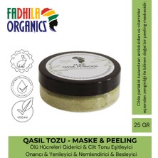 Fadhila Organics 25GR Qasil Tozu, %100 Doğal Yüz Maskesi ve Peeling, Köpüren Yaprak Tozu