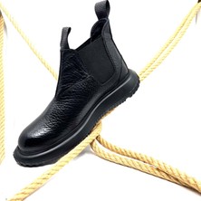 New Optimal 4712 Eva Siyah Erkek Hakiki Deri Bot - Siyah