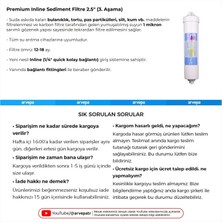 Arvepa Su Arıtma Cihazı Premium Inline Aşama 3 Sediment Filtre