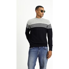Bato Yaka Regular Fit Dikişsiz Desenli Triko Kazak