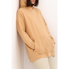 ALLDAY Açık Bej-Kapüşonlu Sweat Tunik