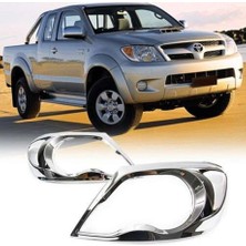 Toyota Hilux Uyumlu Vigo 2005 2011 Ön Far Kaplama Abs (Plastik) Siyah