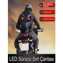 36X18X48CM Su Geçirmez LED Gözlü Kask Laptop Motosiklet Scooter Bisiklet Microfiber Sırt Çantası