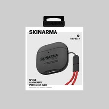 Skinarma Airpods 4 Kılıf Skinarma Pu Deri Tasarımlı Spunk Kulaklık Kılıfı Koyu Yeşil