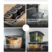 Saklama Kabı seti 6 ADET 1200 ML erzak saklama kabı seti baharatlık