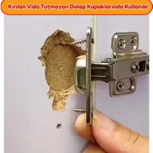 Omilife Menteşe Tamir Sacı Pratik Paslanmaz Dolap Tamir Onarım Kiti Kapak Menteşe Tamir Onarım Seti 4 Adet