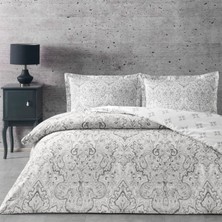 Taç Pamuk Saten Çift Kişilik Nevresim Takımı Cassandra Gri