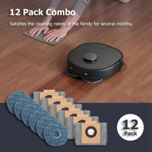 12'li Paket Robot Süpürge Yedek Aksesuarları Eufy X10 Pro Omni Için Yedek Toz Torbaları ve Paspas Pedleri (Yurt Dışından)