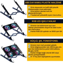 Upway Upway 3600RPM 4 Turbo Fanlı 7 Kademe Yükseklik Ayarlı LED Işıklı Soğutuculu Katlanabilir Dizüstü Laptop Standı