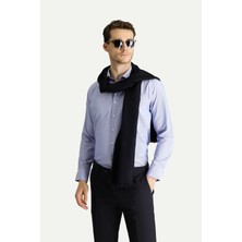 Uzun Kol Slim Fit Dar Kesim Klasik Çizgili Pamuklu Kolay Ütülenebilir Gömlek