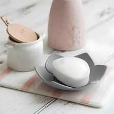 Omilife Sabunluk Lotus Tasarımlı Şık Sabunluk Katı Sabunluk Su Giderli Sabunluk